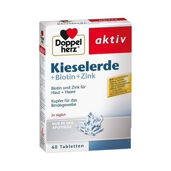 Doppelherz 双心硅+生物素营养片 60粒 PZN:00263432,第1张 Doppelherz 双心硅+生物素营养片 60粒 PZN:00263432,德国代购,第1张