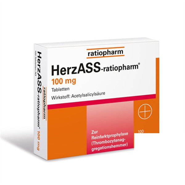 HERZASS RATIOPHARM 100MG HERZASS RATIOPHARM心脏病特效药100毫克片剂 PZN:04561936