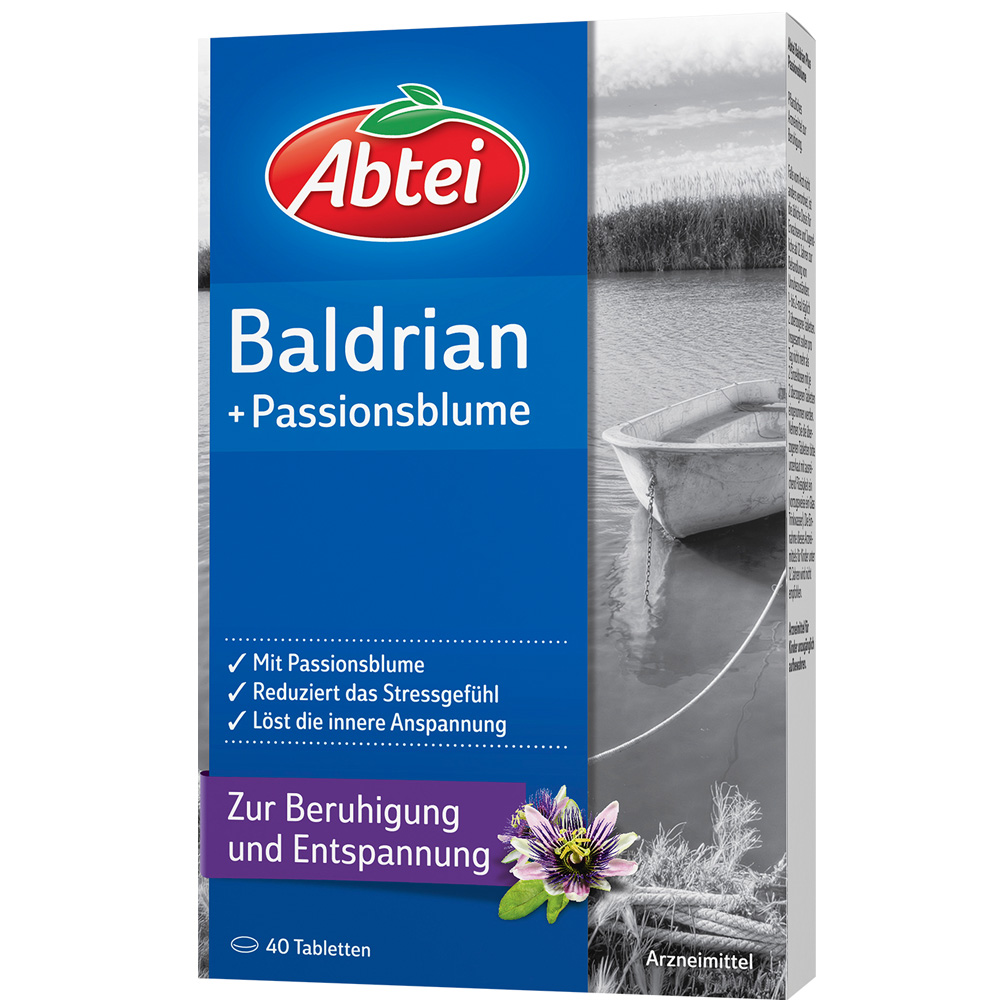 Abtei 缬草西番莲口服片 40粒 缓解焦虑/精神紧张